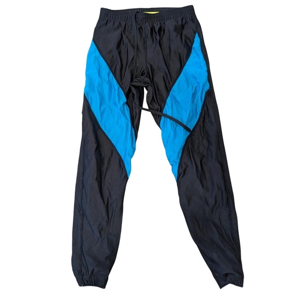 Hot Chillys Kids Track Pants Black Blue Athletic Joggers Size L